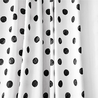 Rideau d'impression noir et blanc à pois 2