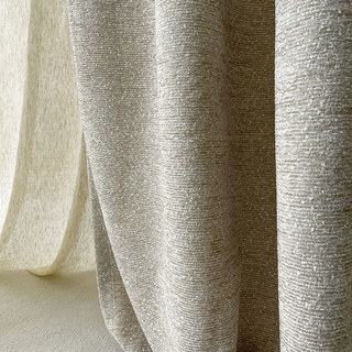 Glame Crème de luxe Mocha Rideau de Chenille à rayures horizontales
