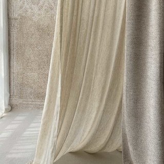 Glame Crème de luxe Mocha Rideau de Chenille à rayures horizontales 4