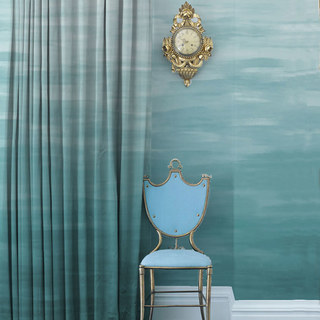 Rivière Moon Aqua Bleu Ombre Rideau de velours