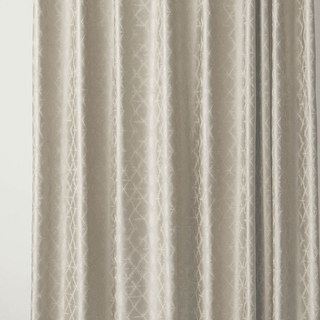 Starburst Luxe Jacquard Beige crème faux rideau de soie 2