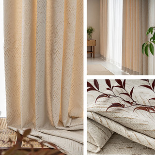 Diamond Life 3D Jacquard Or Glitterie Crème beige Rideau géométrique 3