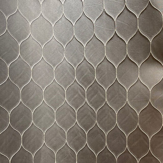 Drewdrop Jacquard Ogee Geometric Champagne Mocha Rideaux Occultants 5