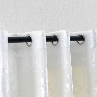 Élégance Damask Coupe Velours Ivoire Blanc Shimmering Rideau voilé 3