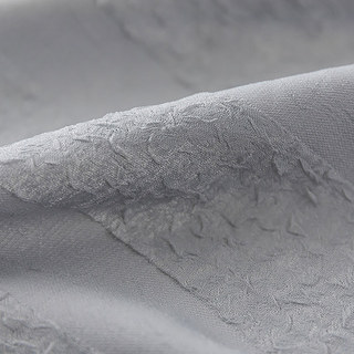 Funkier Grey Crushed Voile Rideau avec des bandes épaisses