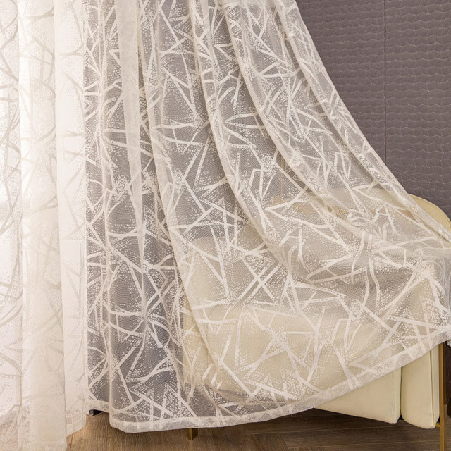 Triangles d'amour Côte d'Ivoire blanc géométrique Dentelle Net Rideau 1