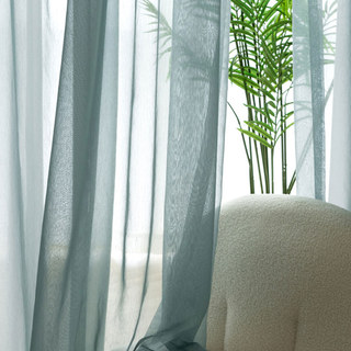 Lune clair Aqua bleu chatoyant rayé Mesh Net Rideau