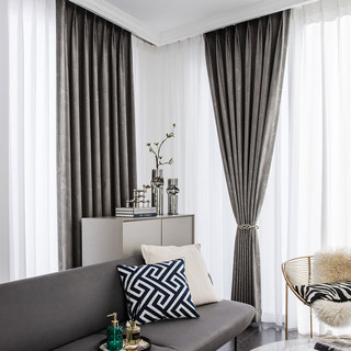 Eventails Orientaux Art de luxe Déco Jacquard Rideau gris à motifs 6