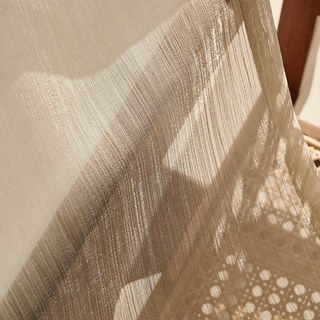 Paris Cascade Shimmering rayé Café Taupe Brown Sheer Voile Rideau