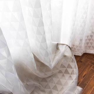 Dimension romantique Triangles blancs d'ivoire Rideau voilé géométrique 2
