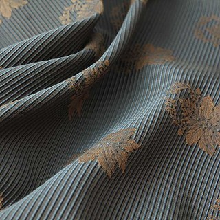 Saveur Luxe Jacquard Silk Double côté gris et doré rideau de damas 3