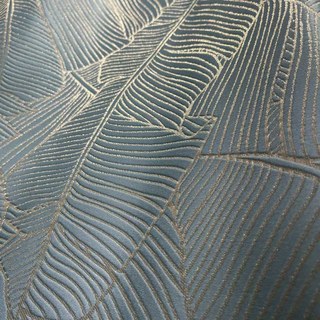 Feuilles de banane Rideau bleu d'oeuf de canard de luxe 3D Jacquard 7