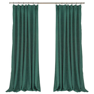 Exquis Matte Luxury Emeraude Forêt Vert Chenille Rideau 6