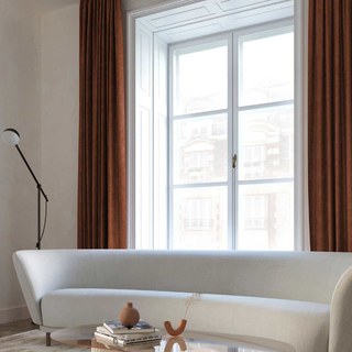 Exquise Matte Luxury Terracotta Orange Rideau Chenille
