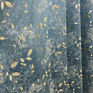 Golden Grove Luxe Jacquard Rideau bleu soyeux 2