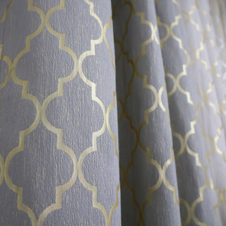 Rideau géométrique d'or gris et métallisé du Maroc Trellis Jacquard 1