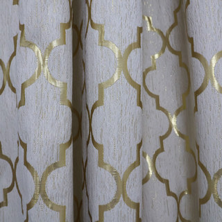 Rideau géométrique d'or gris et métallisé du Maroc Trellis Jacquard 4
