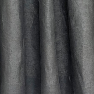 Shabby Chic Charcoal Gris 100% Lin Rideau 4