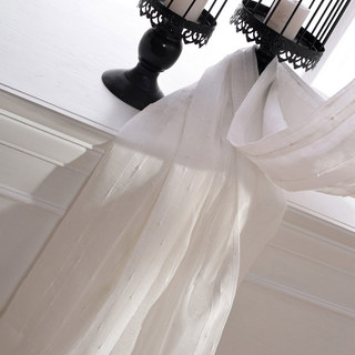Craft Feel Textured White Dot rayé Voile Rideau 7