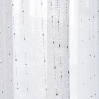Craft Feel Textured White Dot rayé Voile Rideau 3