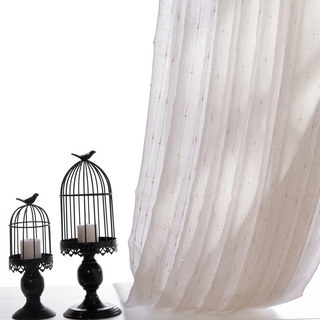 Craft Feel Textured White Dot rayé Voile Rideau 5