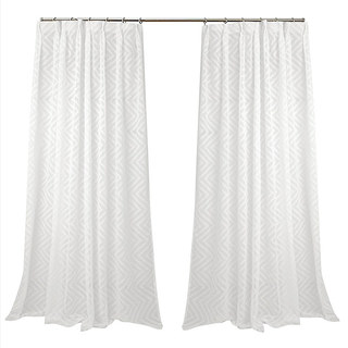 Echo Vertical Wave Patterned Ivoire Blanc Voile Rideau 3