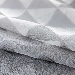 Dimension romantique Triangles gris et blanc Rideau voilé géométrique 6