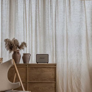 Shabby Chic Oatmeal Couleur naturelle 100% Lin Lin Rideau 3