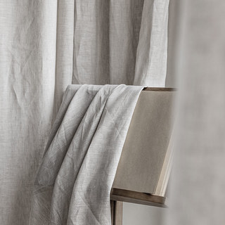 Shabby Chic Oatmeal Couleur naturelle 100% Lin Lin Rideau 4