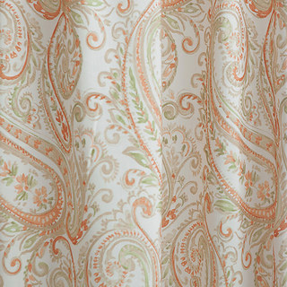 Fantasy Paisley Lin Style Orange & Vert Rideau 4