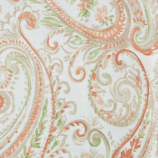 Fantasy Paisley Lin Style Orange & Vert Rideau 3