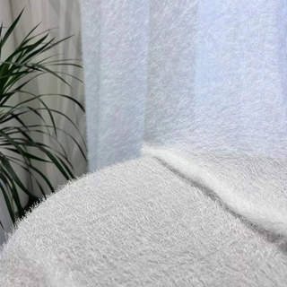 Coudre vers le haut Ivoire blanc Mohair peluche lourd rideau voile 1