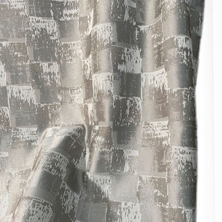 Enchanteur Patchwork Luxe Jacquard Pearly Rideau géométrique gris