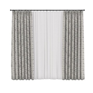 Enchanteur Patchwork Luxe Jacquard Pearly Rideau géométrique gris 4
