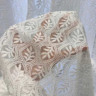 Feuilles magiques Rideaux de filet de dentelle blanche d'ivoire 1