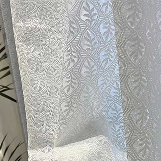 Feuilles magiques Rideaux de filet de dentelle blanche d'ivoire 4