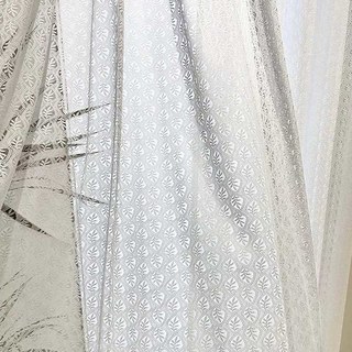 Feuilles magiques Rideaux de filet de dentelle blanche d'ivoire 2