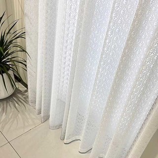 Feuilles magiques Rideaux de filet de dentelle blanche d'ivoire 5