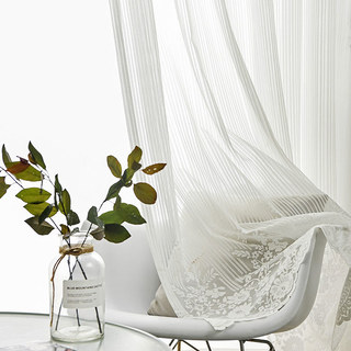 Matin Camomille Ivoire Dentelle Blanche Voile Rideau 4