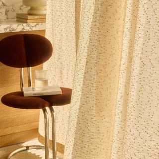 Ripple Wave Tweed Crème Inspirée Jaune Glitterie Voile Rideau