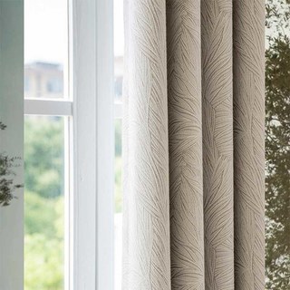 Feuille de printemps Jacquard motif crème Rideau noir 4