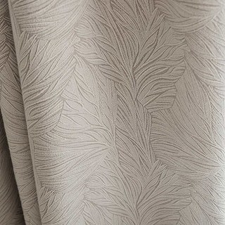 Feuille de printemps Jacquard motif crème Rideau noir 2