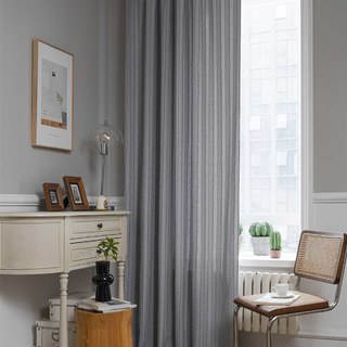 Boho Chic Gris clair Charbon Fringe rayé Rideau 4