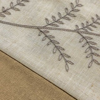 Fern d'Eden Broded Feuille Lin Coton Blend Rideau 6