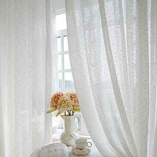 Ripple Wave Tweed Inspiré Blanc Ivoire Glitterie Rideau Voile