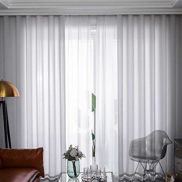 Sundance Charbon gris clair rayé texturé Rideau Semi Sheer 1