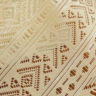 Breeze Géométrique Dentelle Net Ivory Crème Boho Rideaux 4