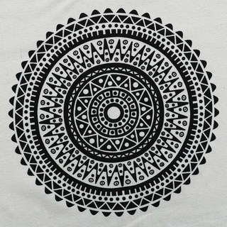 Mandala noir et blanc géométrique Boho Rideaux