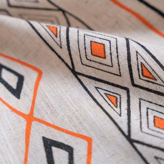 Tribal Fusion Black & Orange Linge géométrique Rideaux Boho 6