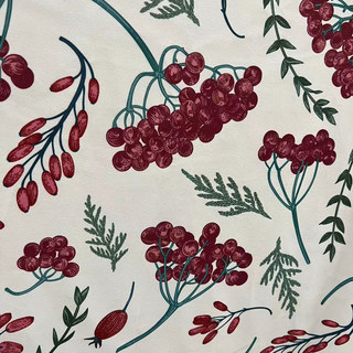 Berry Bliss Rouge et crème Velvet Rideaux Floraux 6